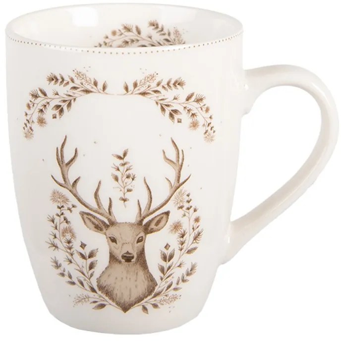Karácsonyi szarvas mintás porcelán bögre Gentle Wilderness