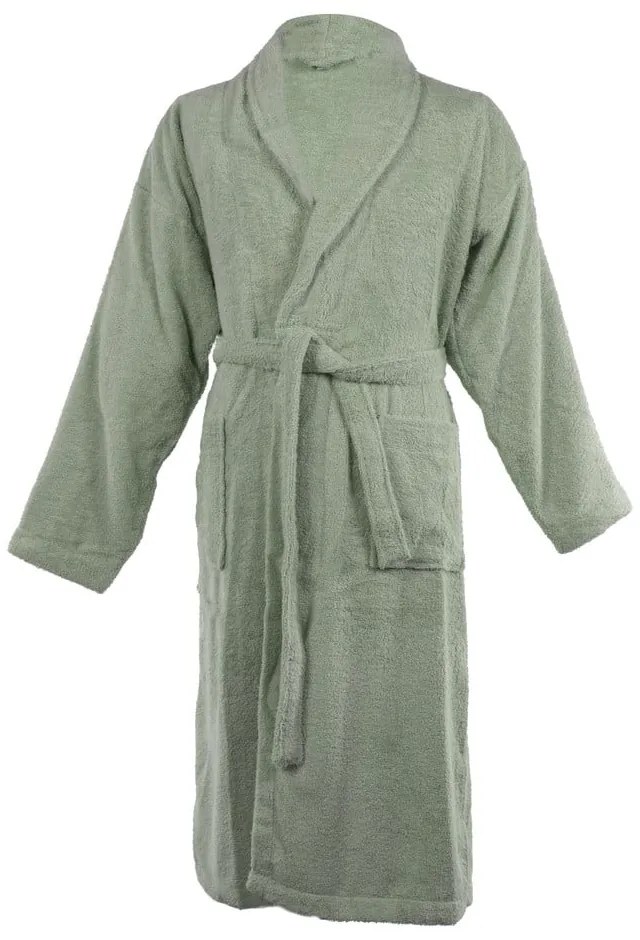 Zöld pamut fürdőköpeny XXL Lindu – Tiseco Home Studio