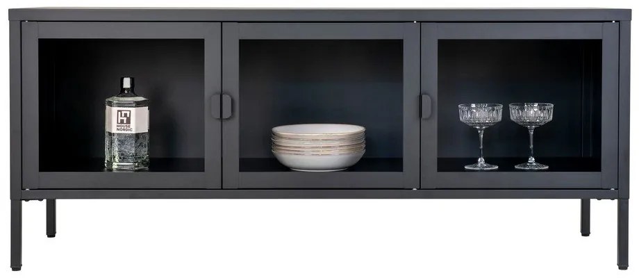 Fekete fém TV-állvány 130x55 cm Brisbane – House Nordic