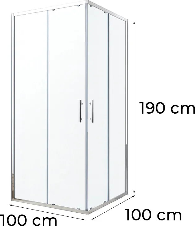 Soul 100x100 cm szögletes zuhanykabin tálca nélkül
