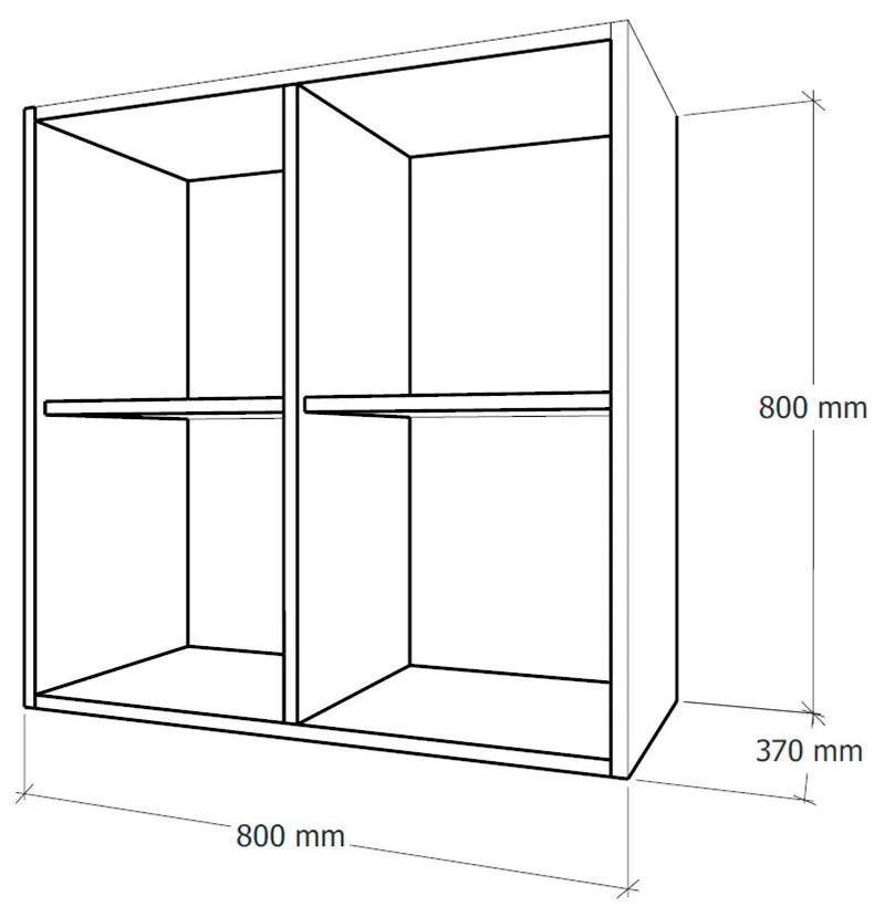 Boxie nyitott fali szekrény 80x80x37 cm antracit