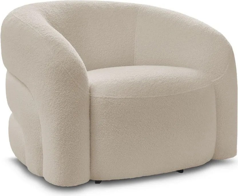 Bézs forgó buklé fotel Elina – Bobochic Paris