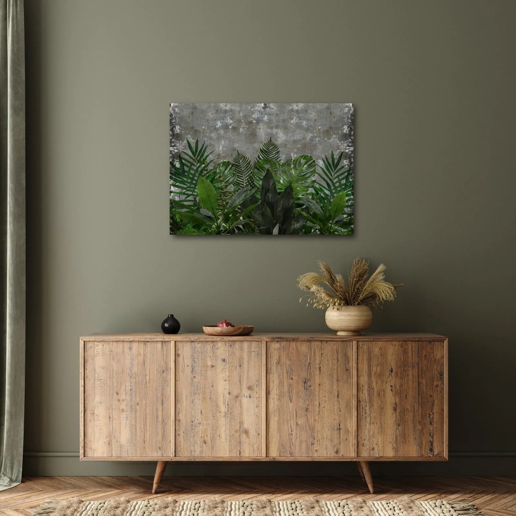 Kép - Betonfal növényekkel (70x50 cm)