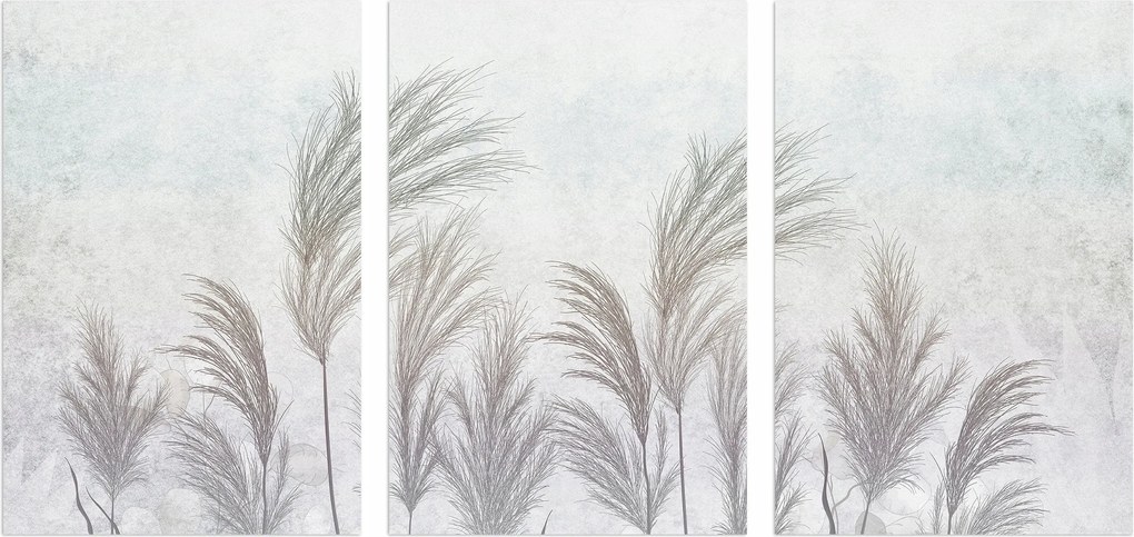 Triptichon, faliképek Kalászok, fű, beton Vászonkép 60x120