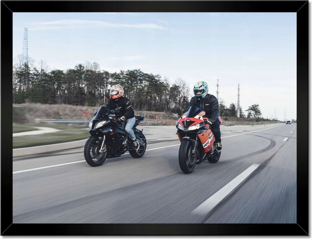Poszterek keretben 40x30 Versenyző Motorkerékpár