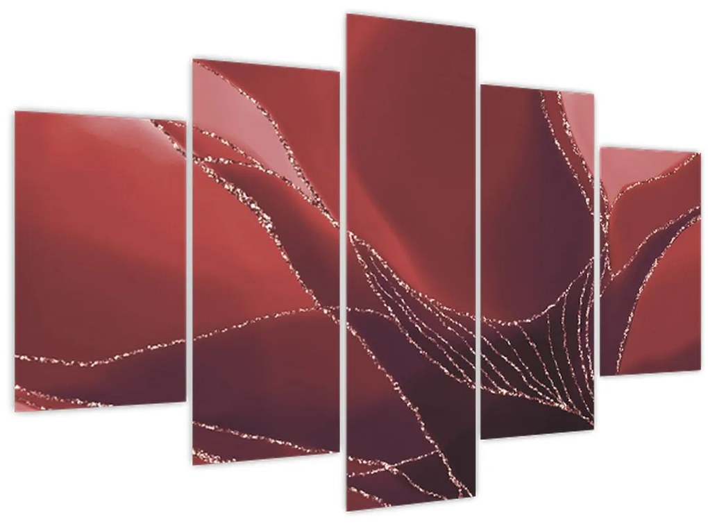 Kép - Piros absztrakt virág N⁰2 (150x105 cm)