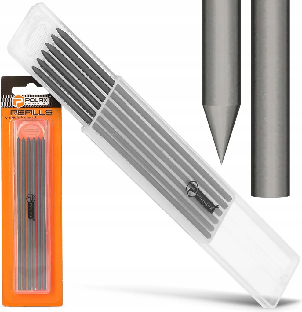 6 db 2,8 mm-es asztalos ceruzabetét automatikus ceruzákhoz, fekete grafit, 8G-P