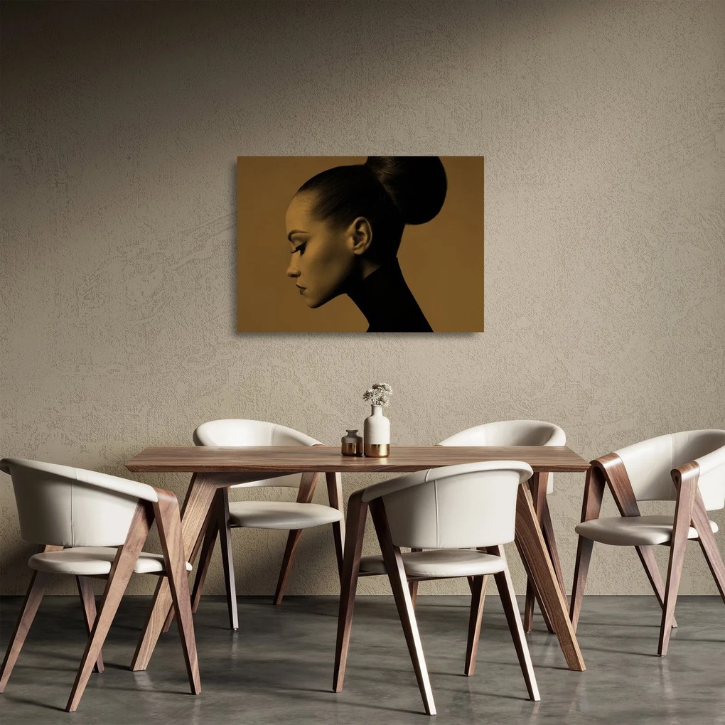 Üveg kép - Nő profilban (70x50 cm)