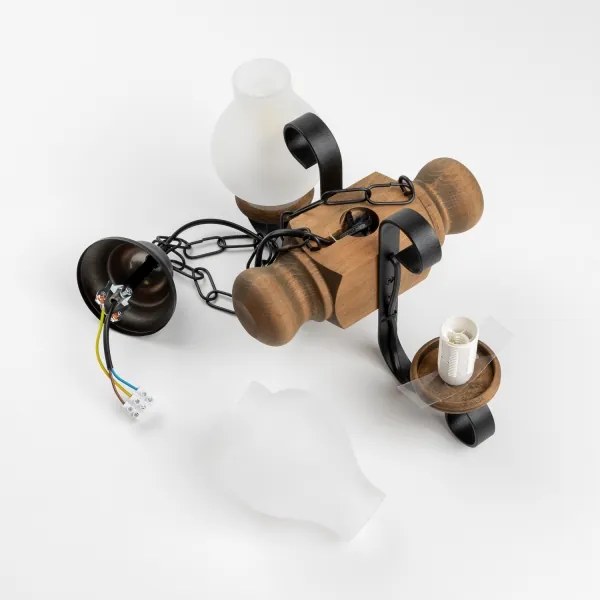 Brilagi - Csillár láncon RUSTIC 2xE14/40W/230V bükkfa