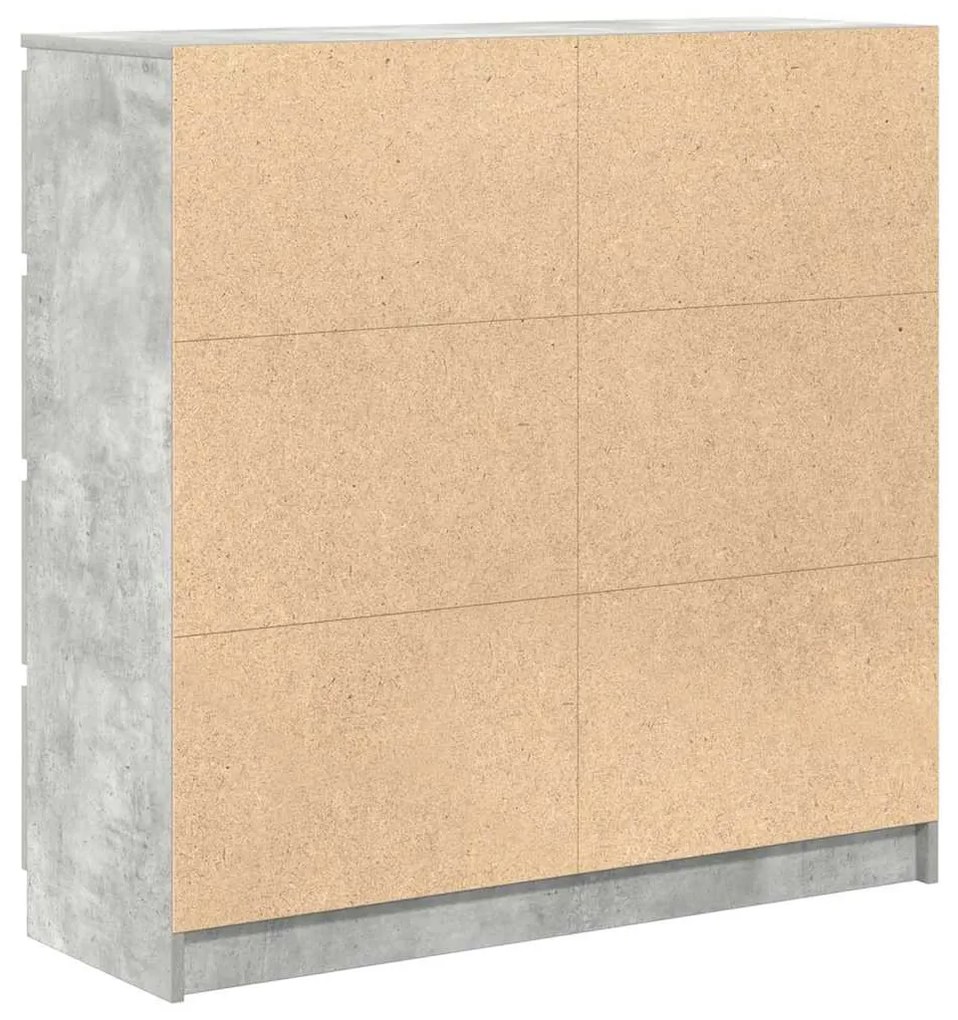 betonszürke szerelt fa tálalószekrény 100x35x99 cm