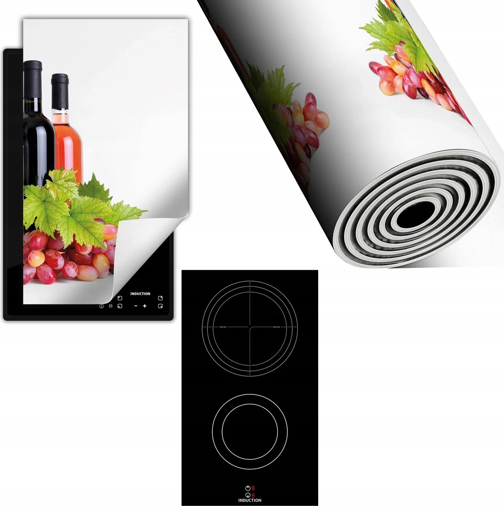 Indukciós Védőszőnyeg Konyhapult 30x52 fehér bordó