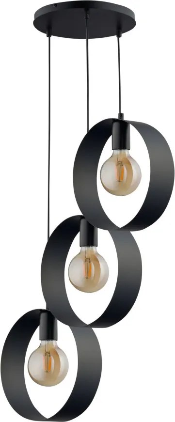 SIGMA LIGHTING 32282 HAPPY Többágú Függesztett Lámpa Fekete E27 IP20