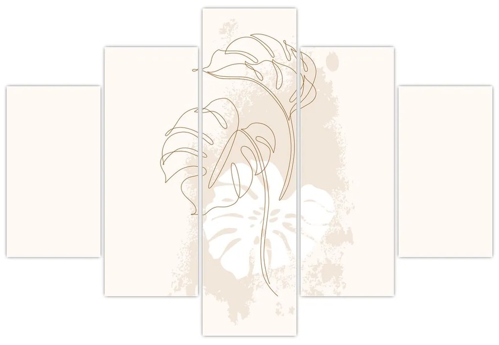 Kép - Line art monstera N⁰1 (150x105 cm)