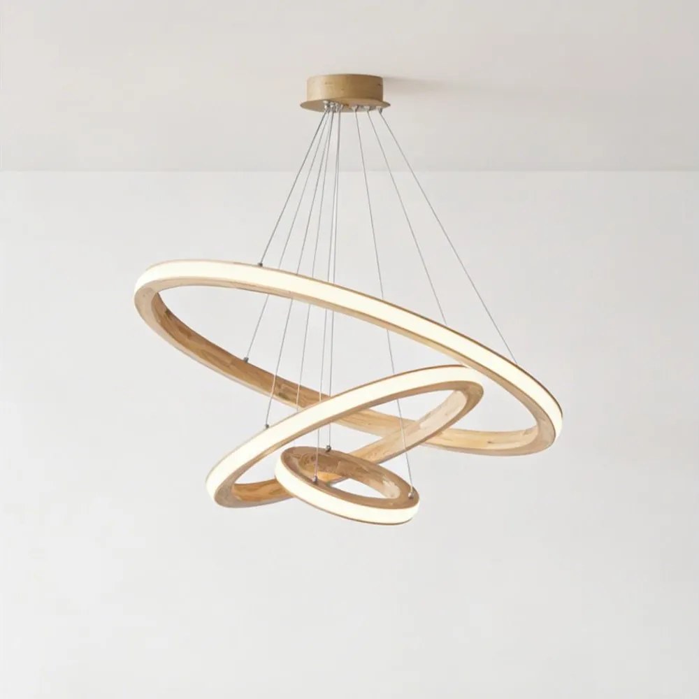 Brilagi - LED csillár kábelen UMEA WOOD LED/45W/230V, átmérő 60 cm, fa