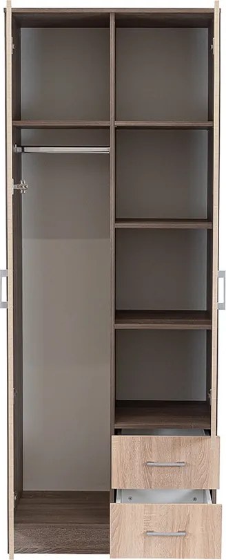 Miami gardróbszekrény 80x205 cm sonoma tölgy-yorki tölgy