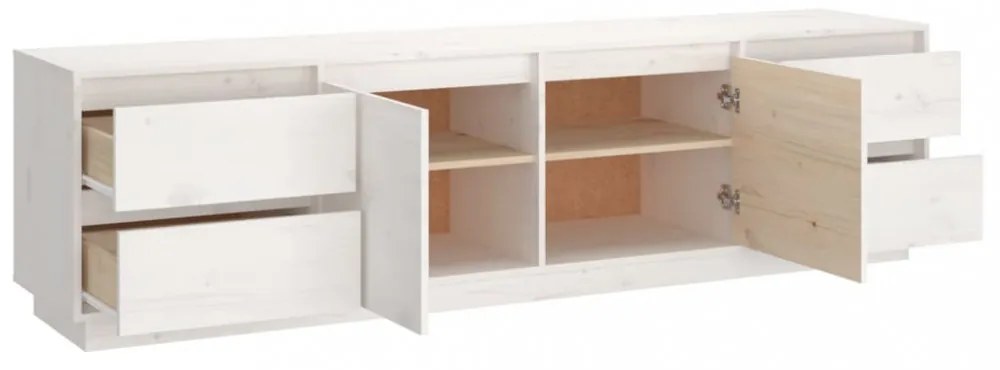 fehér tömör fenyőfa TV-szekrény 176 x 37 x 47,5 cm