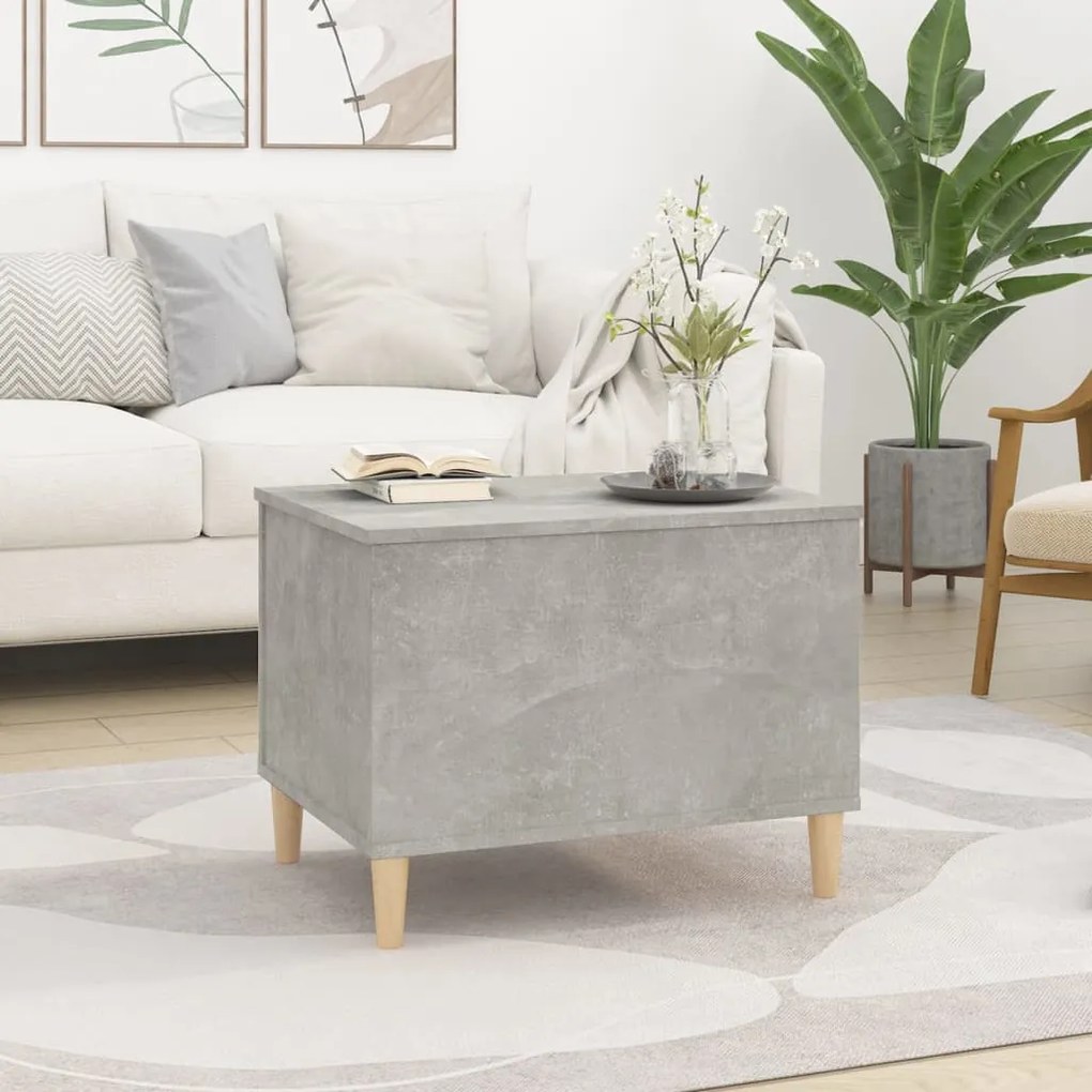 Betonszürke szerelt fa dohányzóasztal 60 x 44,5 x 45 cm