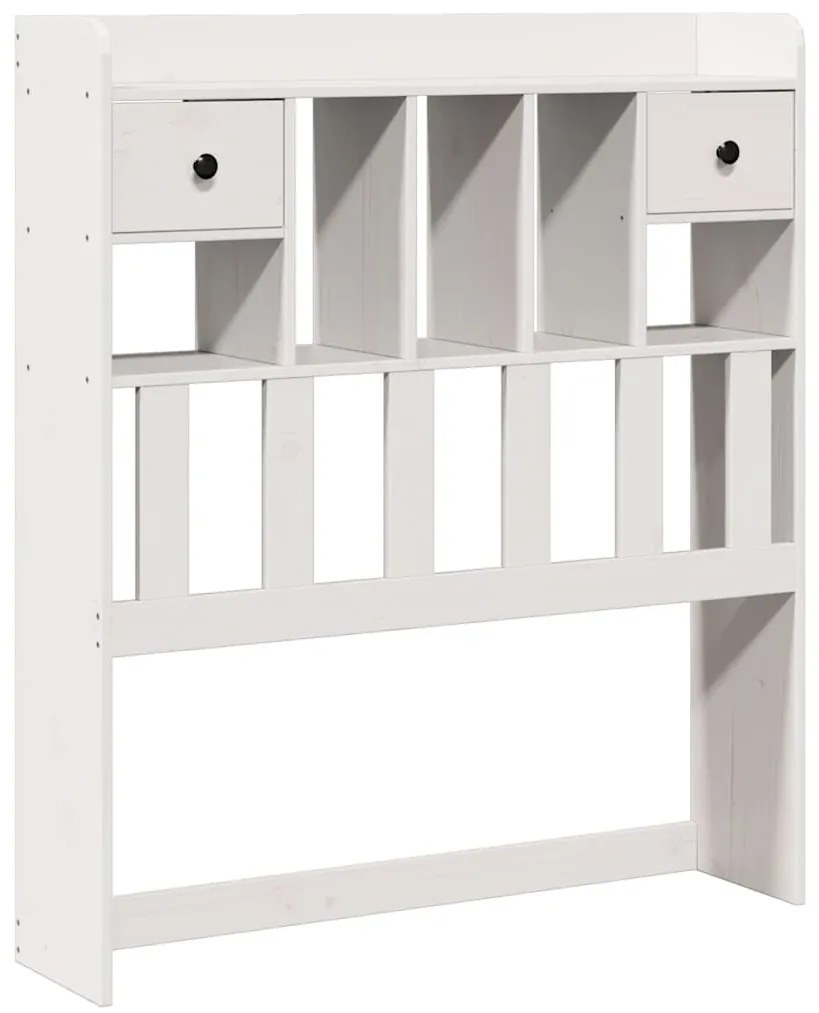 fehér tömör fenyőfa fejtámla tárolóval 90 cm