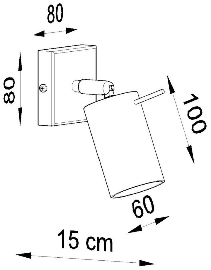 Fekete spotlámpa 8x10 cm Etna – Sollux