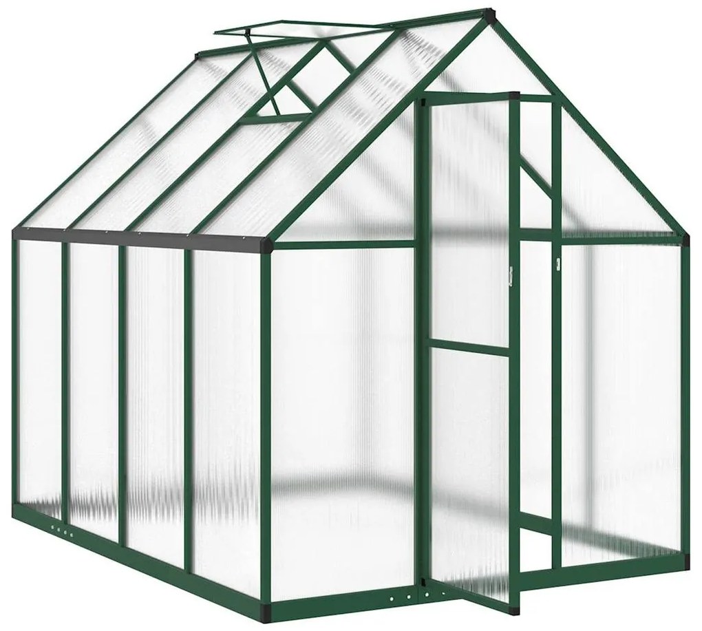 zöld alumínium melegház alapvázzal 224 x 169 x 195 cm