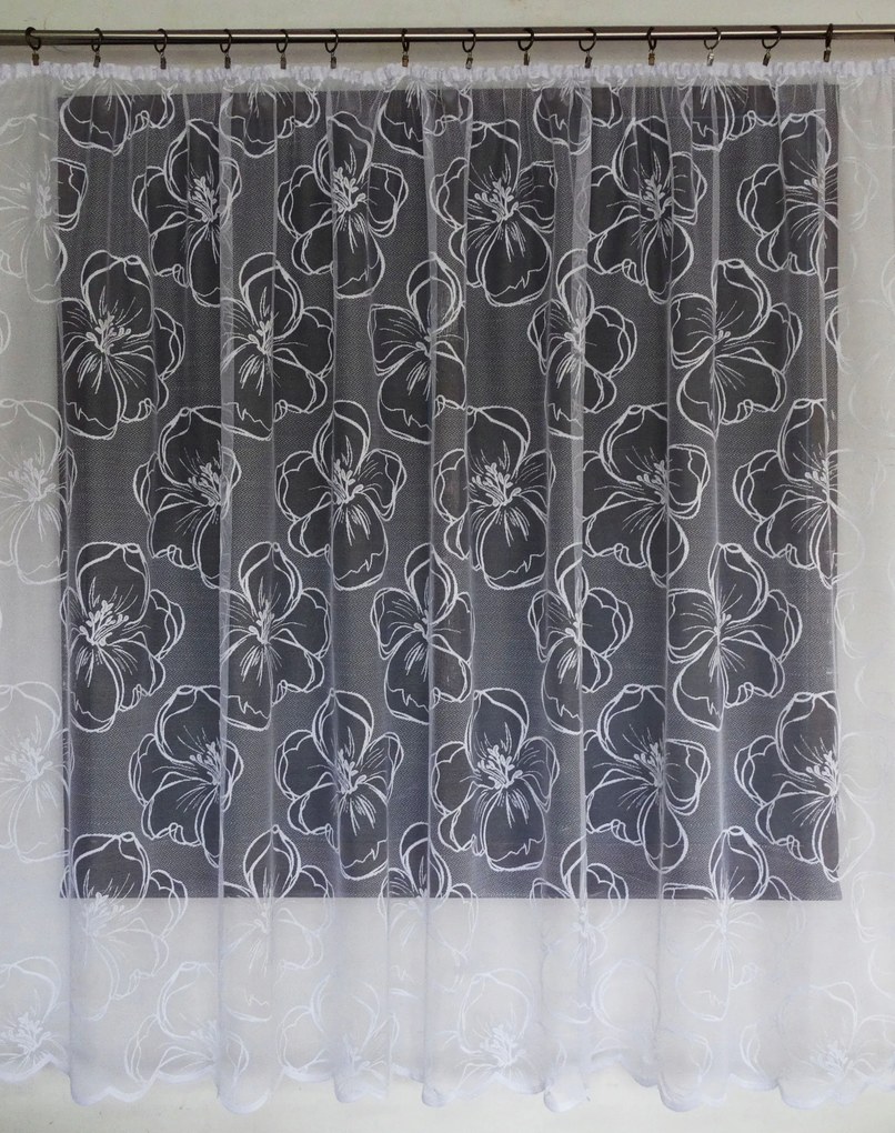 Mg Függöny jacquard 14613 Fehér 300X180 kész szalag