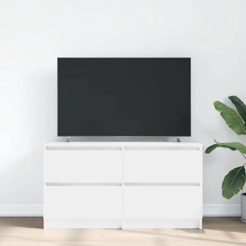 fehér szerelt fa TV-szekrény 100x35x54 cm