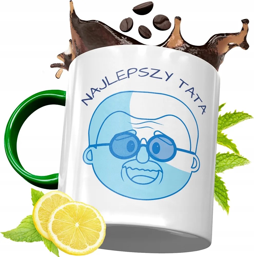 Zöld Bögre Apukának Születésnapi Ajándék fényképes nyomtatással