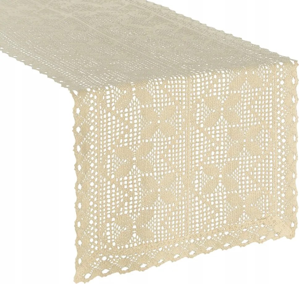 Abrosz dekoratív áttört Martha 40x140 Eurofirany világos bézs