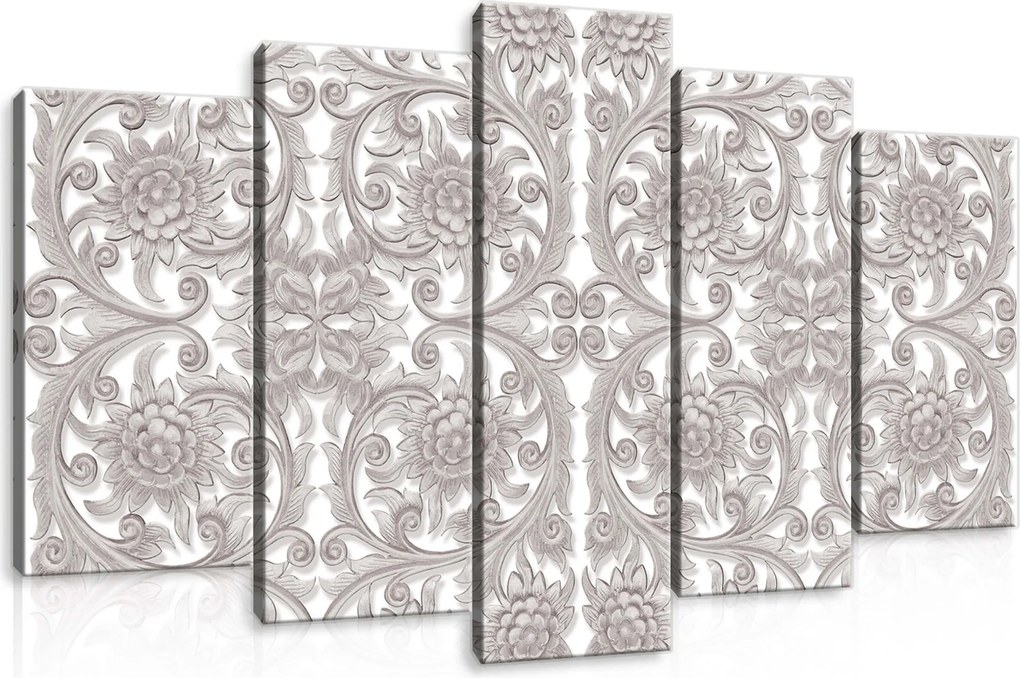 Vászonkép 100x60 moduláris poliptich virág dísz fali dekoráció textúra