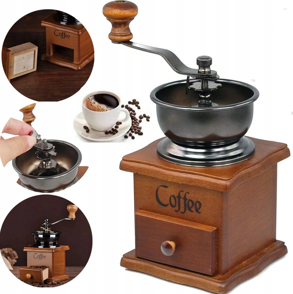 Kávédaráló Bors Szegfűszeg Fűszer Kézi Mozsár