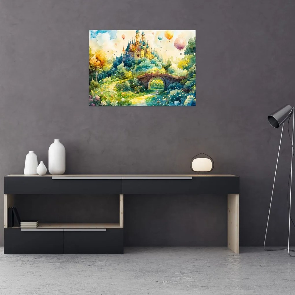 Üveg kép - Mesebeli kastély (70x50 cm)