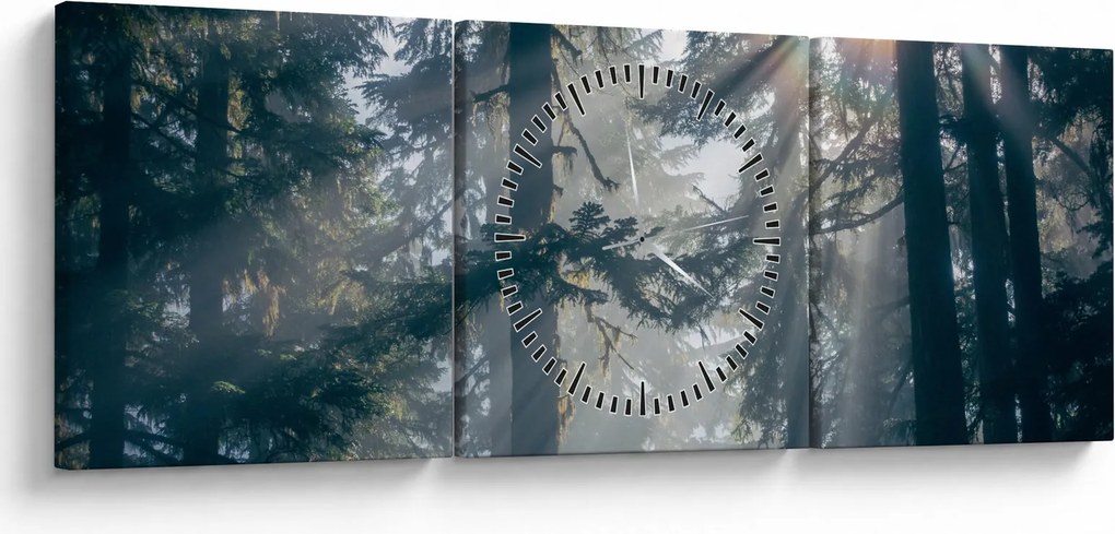 Fák képe a ragyogó nappal (órával) (90x30 cm)