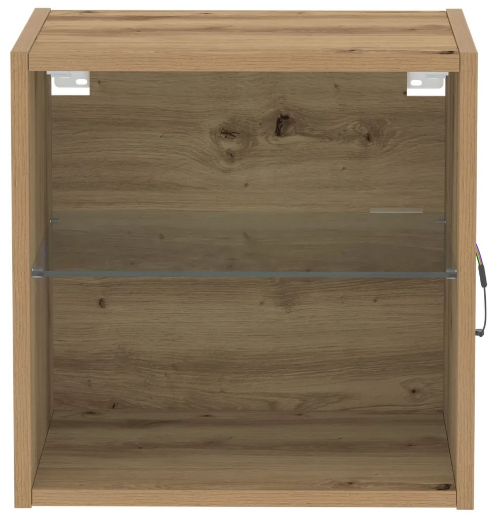 lebegő polc 2 db Kézműves tölgy 40x28.5x40 cm Szerelt fa