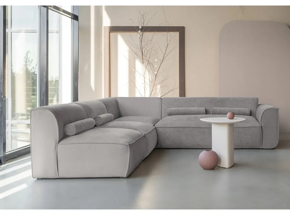 Világosszürke sarokkanapé (bal oldali) Flex Felix – Miuform