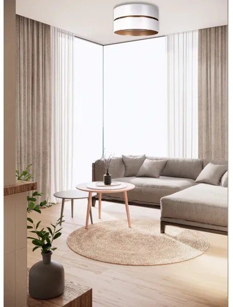 Duolla - Mennyezeti lámpa DUO 1xE27/15W/230V átm. 40 cm fehér/arany