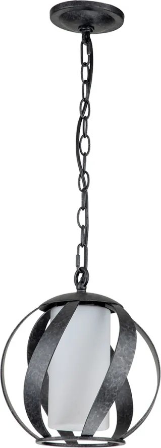 ELSTEAD QNBLACKSMITHPOBK BLACKSMITH Kültéri Függő Lámpa Fekete, Opál IP44
