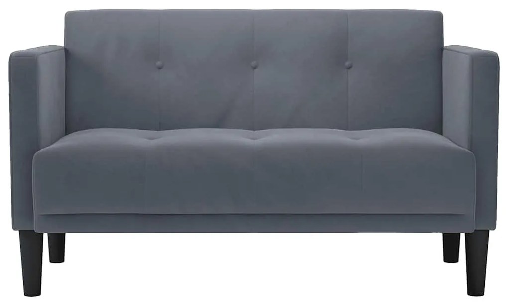 sötétszürke bársony loveseat kanapé 111 cm