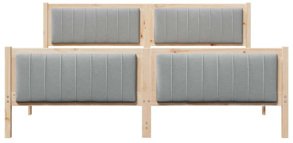 Ágykeret Barna és világosszürke 180 x 200 cm Tömör fenyőfa