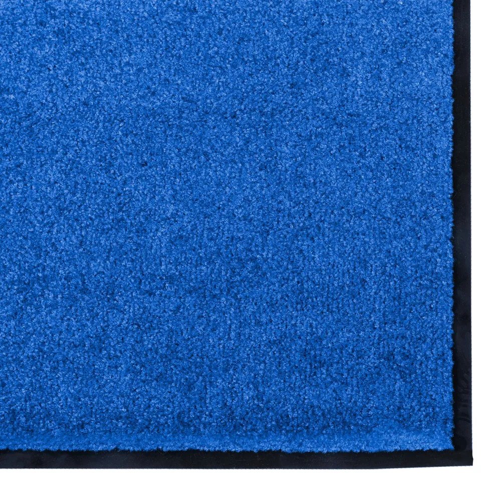Ajtószőnyeg Kék és Fekete 120 x 300 cm Poliamid és PVC