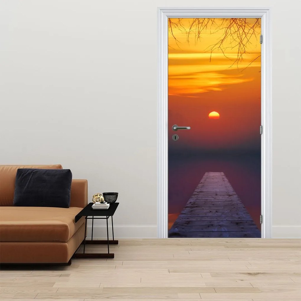 Fotótapéta ajtóra - Híd naplementekor (95x205cm)