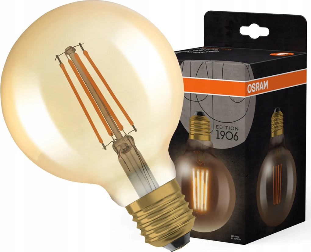 Led izzó G95 E27 6.5W 55W 725lm 2400K Tompítható Vintage 1906 Osram