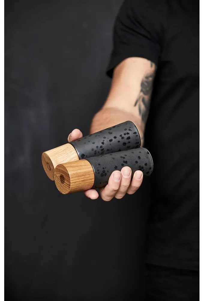 Fekete kerámia só- és borsőrlő szett 2 db-os Gastro Black – Bitz