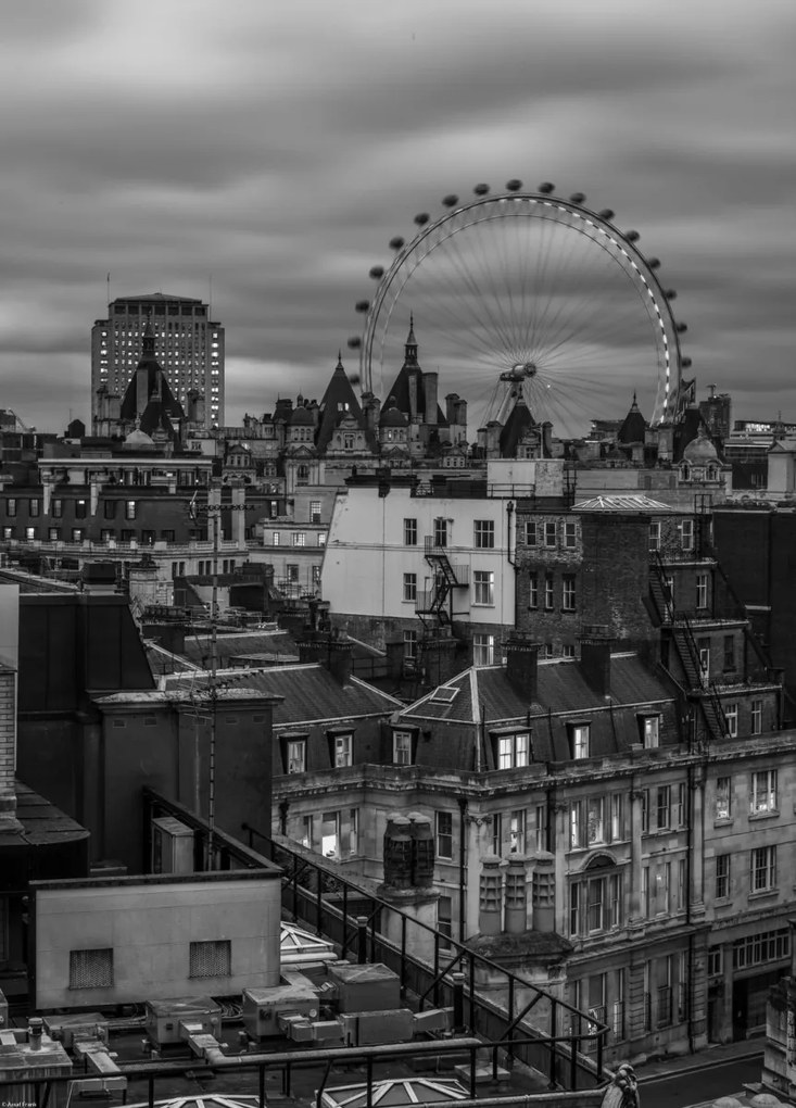 Poszter 39,5x55cm London városkép millenniumi körrel, Assaf Frank