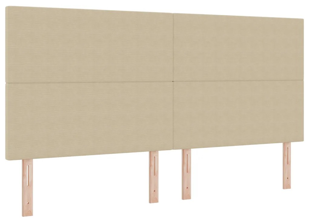 Boxspring Ágy Matraccal és LED Fénnyel Zöld Szürke 200x200 cm Kordbársony
