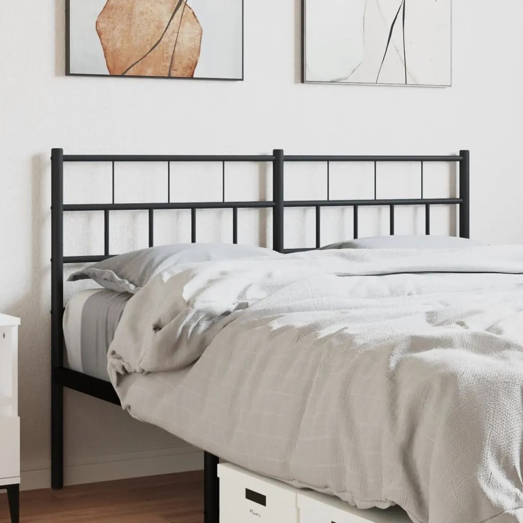 fekete fém fejtámla 140 cm