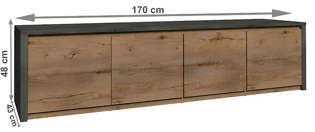 MONTANA K4D szekrény, szürke