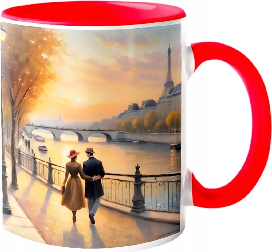 Csodaszép Bögre Romantikus séta a Nyugatról a Szajna mentén Paris 330ml