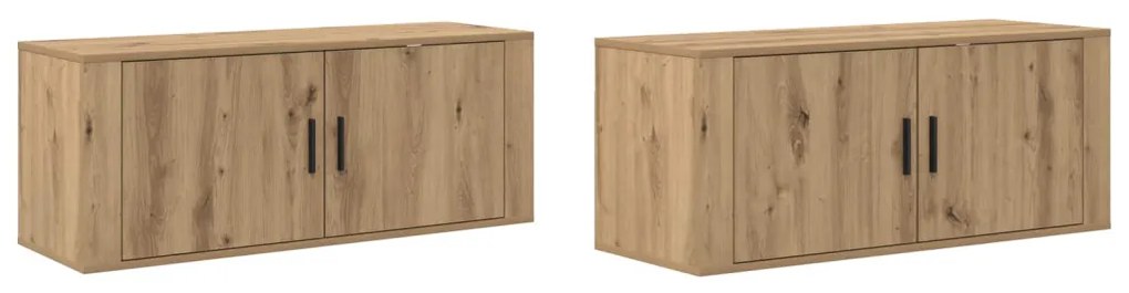 vidaXL Fali TV szekrény szett 2 pcs Artisan tölgy 100 x 34,5 x 40 cm