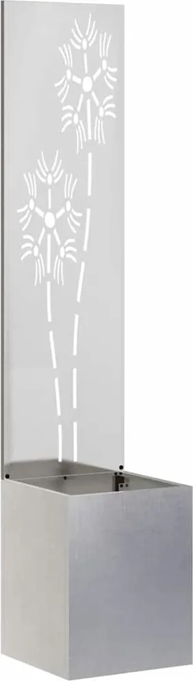 vidaXL Kertvédő vászon Virágos Ezüst 32 x 140 cm Rozsdamentes acél