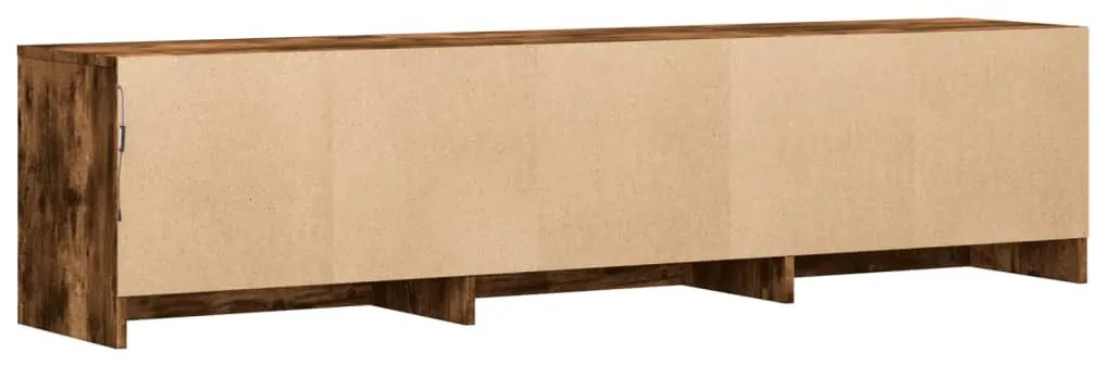 füstös tölgy színű szerelt fa TV-szekrény LED-del 165x34x40 cm